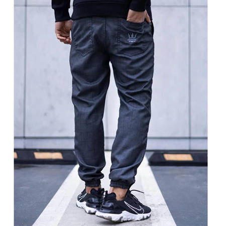Spodnie Jigga Wear Jogger Crown Stitch Checker Grey